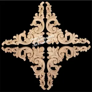 Cnc wood carving furniture Wood appliques and onlays wood capitals