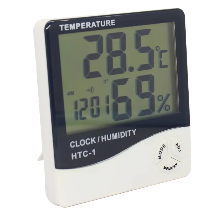 HTC-1 Digital LCD temperatura umidità orologio da parete termometro igrometro misuratore