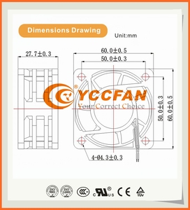 Ventilateur de refroidissement axial EC <span class=keywords><strong>60mm</strong></span> 6028 60x60x28 à <span class=keywords><strong>manchon</strong></span> sans balais ou à roulement à billes - Product Image 5
