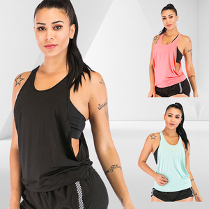 <span class=keywords><strong>Canotta</strong></span> <span class=keywords><strong>Fitness</strong></span> OEM Activewear personalizzata da <span class=keywords><strong>donna</strong></span> con giromanica a goccia vuota - Product Image 6