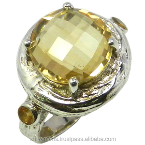 สวยออกแบบ925เงินสเตอร์ลิงซิทรินแหวนเพชรพลอยแหวนแต่งงานชุด925เงินสเตอร์ลิงสำหรับทุกพรรค - Product Image 2