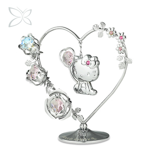 Figuras Pequeñas de Hello Kitty de Cristal Tallado Brillante con Baño de Cromo Rosado de Crystocraft al por Mayor para Bodas, Aniversarios y Oficina - Product Image 2