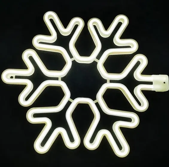 קישוטי חג מולד חג המולד אור 230V פלסטיק מקורה חיצוני led ניאון פתית שלג מוטיב חבל אור