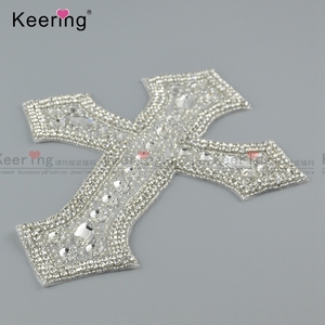 <strong>Cross</strong> Glass Beaded Keering Rhinestone Appliques Crystal <strong>Patch</strong> WRA-844 - Product Image 4
