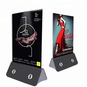 2021 venda quente OEM logotipo video display lcd 10000mAh banco de potência menu de restaurante mesa de pé com fc ce rohs