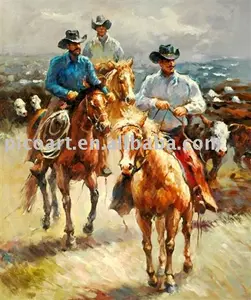 Cowboy Hedendaagse Olieverfschilderij