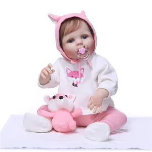 NPK ตุ๊กตาซิลิโคนทั้งตัวเหมือนจริงขนาด55ซม.,ตุ๊กตาเด็กทารกแรกเกิดผลิตจากซิลิโคนเหมือนจริงมาใหม่ตุ๊กตา Bebe พร้อมเสื้อผ้าของเล่นน่ารัก