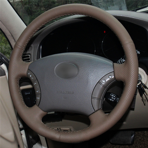 Coffee Custom <strong>Steering</strong> <strong>Wheel</strong> <strong>Cover</strong> for Toyota Land Cruiser Prado 120 2004 2005 2006 2007 2008 2009 Tacoma 2010 2011 4Runner 2003