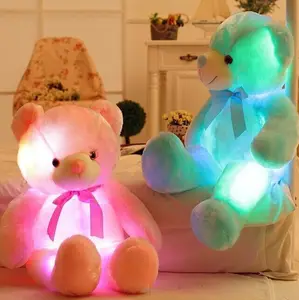 Super Cute LED 7 Colors Changing Stuffed Plush Teddy Bear Best Valentine's Day Gift LED Light Up Teddy Bear