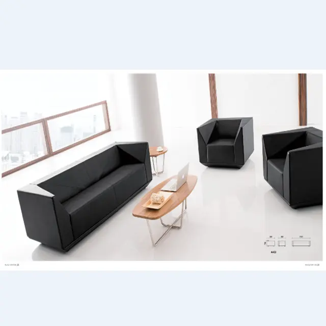 Set di divani per ufficio in pelle moderna di alta qualità per Reception Executive Vip Room Airport Public Area Waiting