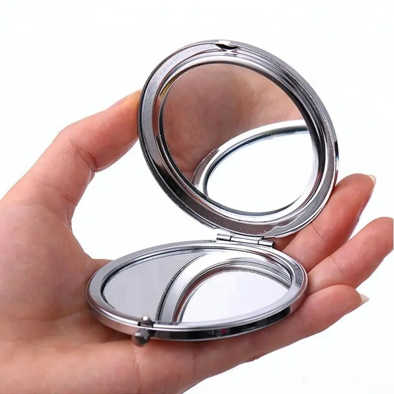 Mini miroir pliable Portable en cristal, miroir de maquillage de poche, compact, avec emballage de boîte cadeau, 2018