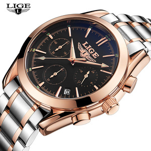 <span class=keywords><strong>Orologio</strong></span> al Quarzo LIGE di Lusso con Cinturino in Acciaio Inossidabile di Alta Qualità, Impermeabile 3ATM - Product Image 1