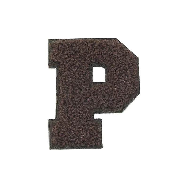 2023 Hot-Selling Chenille Embroidery Patch Golden Edge-Covered A-Z Letters Iron On Chenille Patch For Clothing