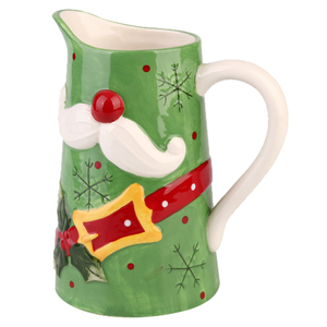 Pichet à lait en céramique Père Noël de Noël avec poignée pour café, lait et eau - Product Image 4