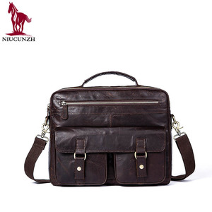 Accepté Vintage Brun De Mode D'affaires <span class=keywords><strong>Sac</strong></span> D'ordinateur Portable Hommes Sacs Exécutif Véritable <span class=keywords><strong>Serviette</strong></span> En <span class=keywords><strong>Cuir</strong></span> - Product Image 1