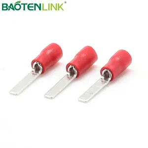 BAOTENG DBV1.25-10 A.W.G22-16 red copper brass PVC tinned plated automatic crimping blade shape electric wire terminal