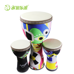 Wholesale African <span class=keywords><strong>percussion</strong></span> 8.10.12 inch djembe drum national style embroidery pattern drum use wooden case baby toys - Product Image 5