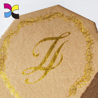 Caja de cartón con estampado en caliente, embalaje rígido octogonal de lujo con logotipo dorado