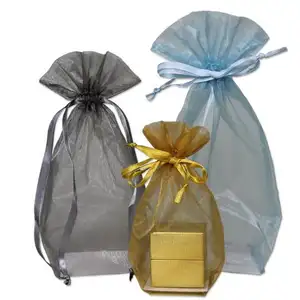 באיכות גבוהה אורגנזה תיק ממתקים <span class=keywords><strong>pouch</strong></span> שרוך תיק לוגו מותאם אישית תכשיטים תיק מתנה לחתונה - Product Image 1