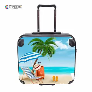 19 ''Twee Wiel Pc Transparant Clear Voor Shell Abs Trolley Bagage Case Gepersonaliseerde Ontwerp Aangepaste Logo Koffer