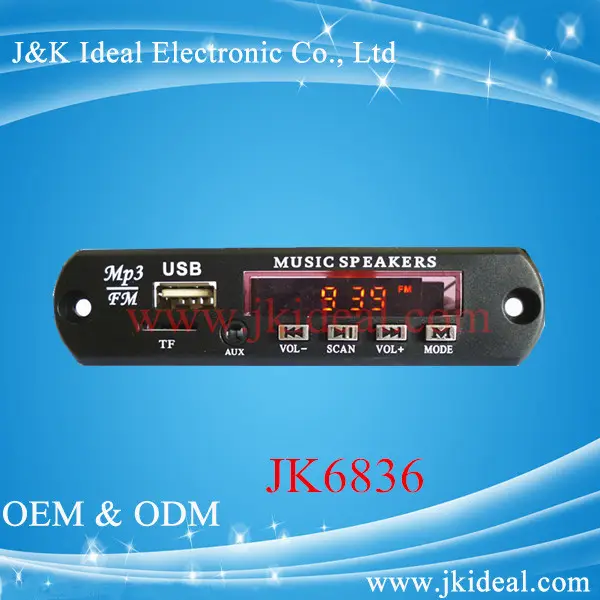 JK6836 MP3/Wma/Usb/Aux Mini Sd-kaart Fm Radio Mp3 Speler Module