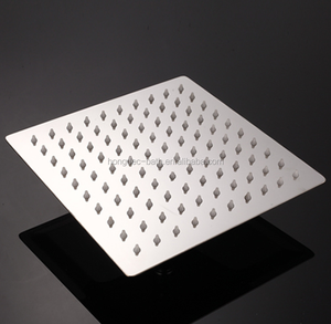 Soffione <span class=keywords><strong>Doccia</strong></span> Quadrato 8 Pollici a Pioggia, Finitura Cromata, LED, Acciaio <span class=keywords><strong>Inox</strong></span> 304 Ultra-sottile per Bagno - Product Image 4