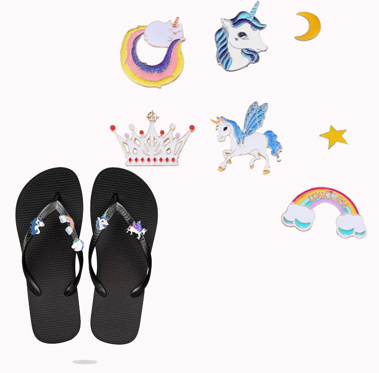 Новый дизайн Единорог Лошадь сланцы Подвески Фламинго обуви серьги-гвоздики аксессуары Фламинго Шарм