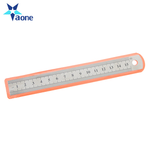 Règle droite en acier inoxydable, x 15cm ou 6 pouces, outil de mesure de précision, Double face, pour apprentissage, papeterie de bureau - Product Image 2