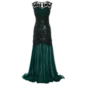 Great Gatsby sineklik kadın 1920s Vintage Inspired pullu Maxi akşam balo elbise - Product Image 6