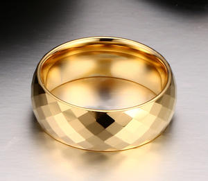 Anillos de Carburo de Tungsteno Facetados de Color Dorado, Baratos, Personalizados, en Existencia, para Mujer, Venta al por Mayor, Dropshipping - Product Image 2