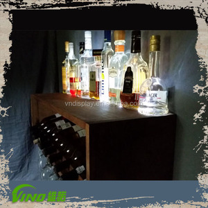 Support pour bouteille de vin Antique à suspension, Mini-Bar à vin, présentoir mural de stockage de vin fait à la main, support en verre, - Product Image 3