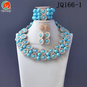 Queency, venta al por mayor, cuentas de Coral pesado, diseño africano indio, conjunto de joyería, moda