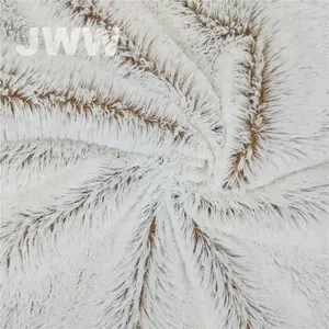 Very soft long pile white and black faux fur minky Fabric Wholesale