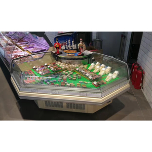 Comptoir de <span class=keywords><strong>service</strong></span> enfichable <span class=keywords><strong>Vitrine</strong></span> réfrigérée pour aliments Congélateur CE Refroidisseur d'air <span class=keywords><strong>Vitrine</strong></span> de poisson sans glace Cintre pour aliments et prix froid 80mm - Product Image 2