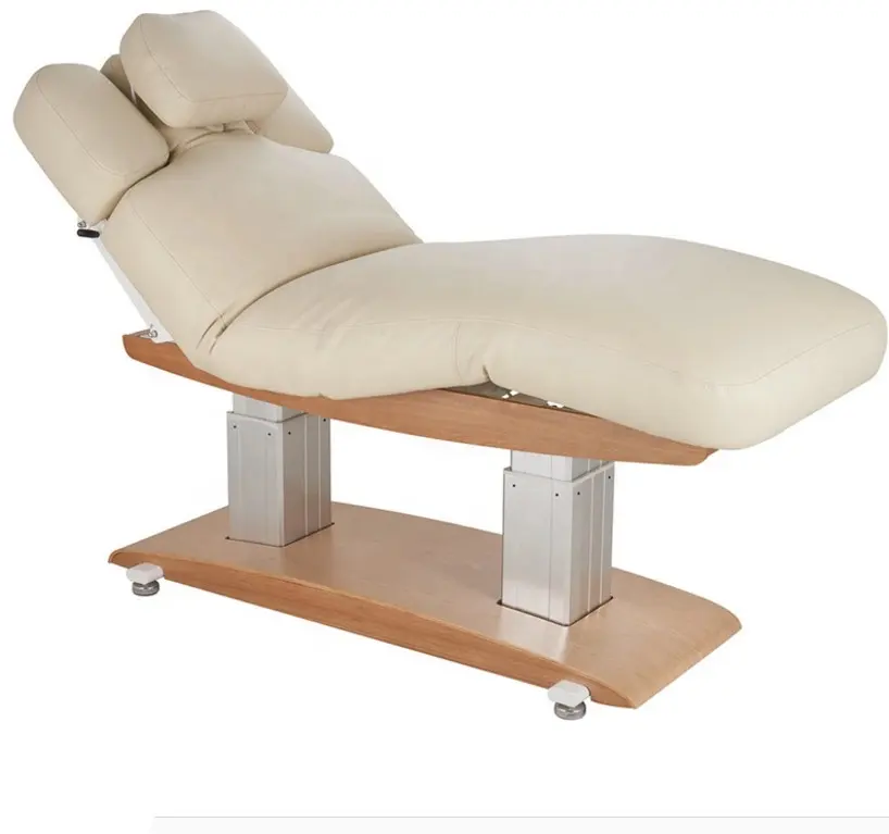 Table de Massage électrique ajustable, meubles commerciaux, Base en bois, lit de beauté, haut de gamme, utilisé, 2021