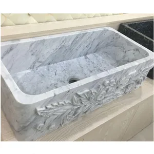 Lavello da bagno in pietra bianca di Carrara lavabo da bagno personalizzato lavabo da cucina in pietra