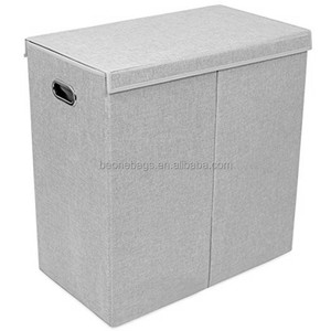 Foldable Home <strong>Double</strong> <strong>Laundry</strong> <strong>Hamper</strong> with Lid and Removable Liners - Product Image 2