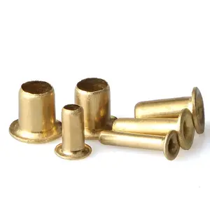 Remache tubular de cobre, latón o acero, 1,5mm, 2,5mm, 3mm, 4mm