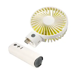 Mini ventilador electrónico con batería Usb, dispositivo de ventilación de música portátil con altavoz de diente azul, linterna led, Banco de energía