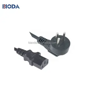 customized IEC C5/C7/C13/C14 Israel swivel black 3 round pin power cord