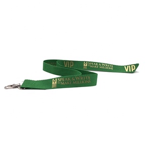 Customizable Green Print Polyester Promotional Lanyards for Personalization