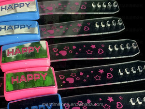 Adjustable "<strong>Happy</strong>" <strong>Letter</strong> Band Christmas Led Slap Bracelet Slap Wristband - Product Image 5