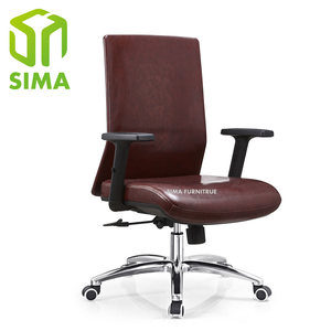 Office furniture white high back leather steering recliner with lumbar support - Product Image 1