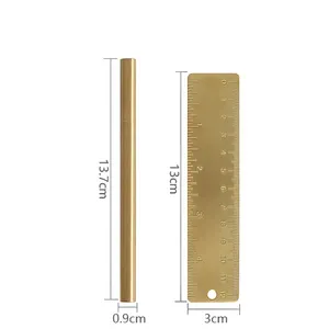 Régua de latão metal de cobre marcador 10cm régua triangular polegada