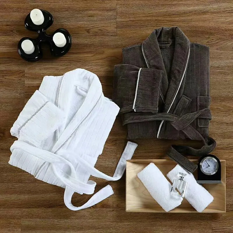 Roupão de banho unissex branco de algodão, hotel, alta qualidade