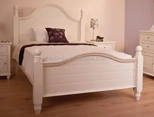 KS-YH-706 коричневый сосна кровать сделано в Китае низкая простая двуспальная кровать