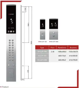 LIFT COP en LOP voor lift/Glas touch COP LOP/met DC24V display board SN-COP-508