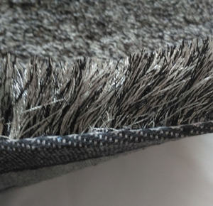 Tappeti pelosi setosi soggiorno di lusso colore nero e grigio per adulti moderni rettangoli Area nera per soggiorno camera da letto - Product Image 4