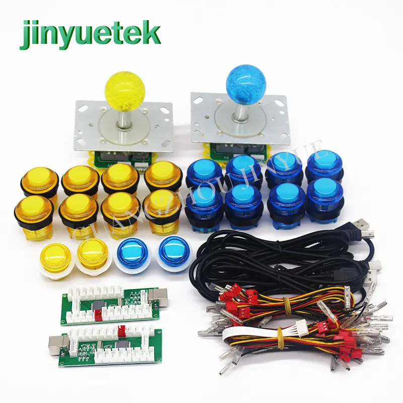 Jinyuetek harga grosir joystick pc papan DIY kit arcade permainan panel kontrol dengan lampu nol penundaan arcade