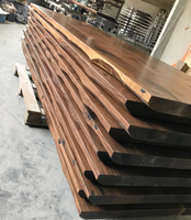 Dessus de table rustique en bois massif, noyer noir pour restaurant